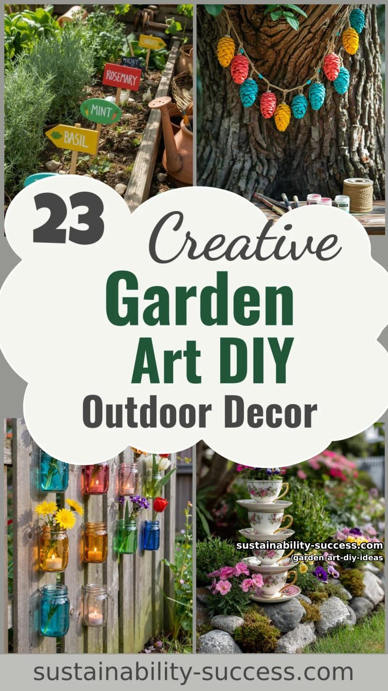 23 Creative Garden Art DIY Ideas for a Unique Outdoor Decor 64 garden art diy ideas - Collage 63