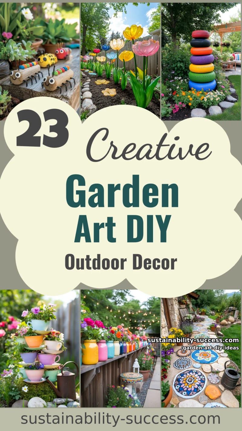 23 Creative Garden Art DIY Ideas for a Unique Outdoor Decor 65 garden art diy ideas - Collage 64
