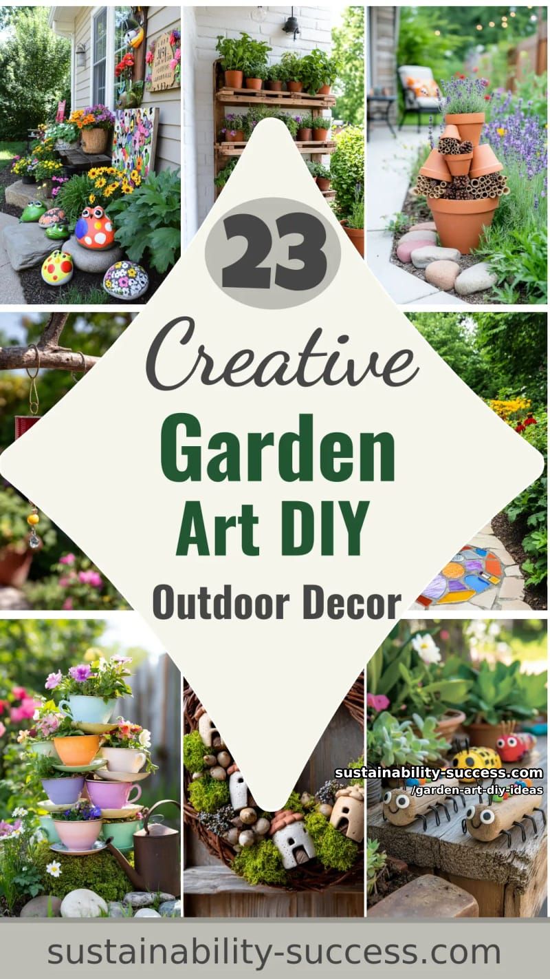 23 Creative Garden Art DIY Ideas for a Unique Outdoor Decor 69 garden art diy ideas - Collage 68