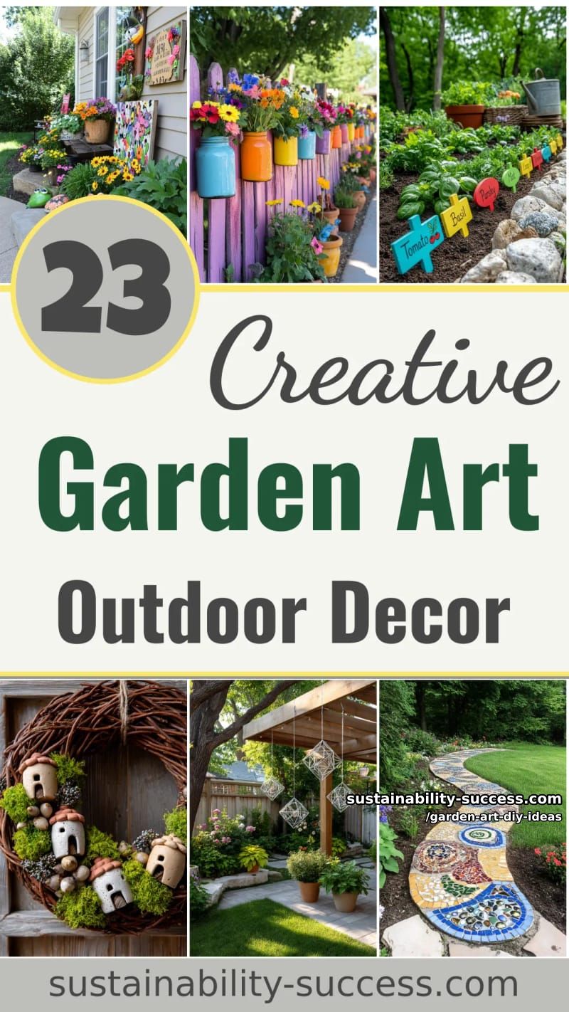 23 Creative Garden Art DIY Ideas for a Unique Outdoor Decor 70 garden art diy ideas - Collage 69