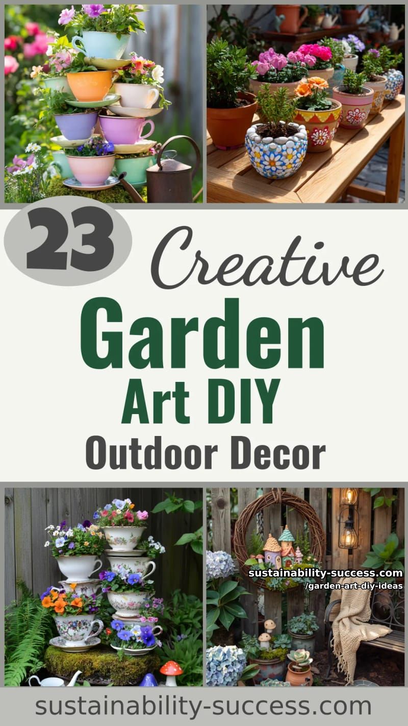 23 Creative Garden Art DIY Ideas for a Unique Outdoor Decor 71 garden art diy ideas - Collage 70