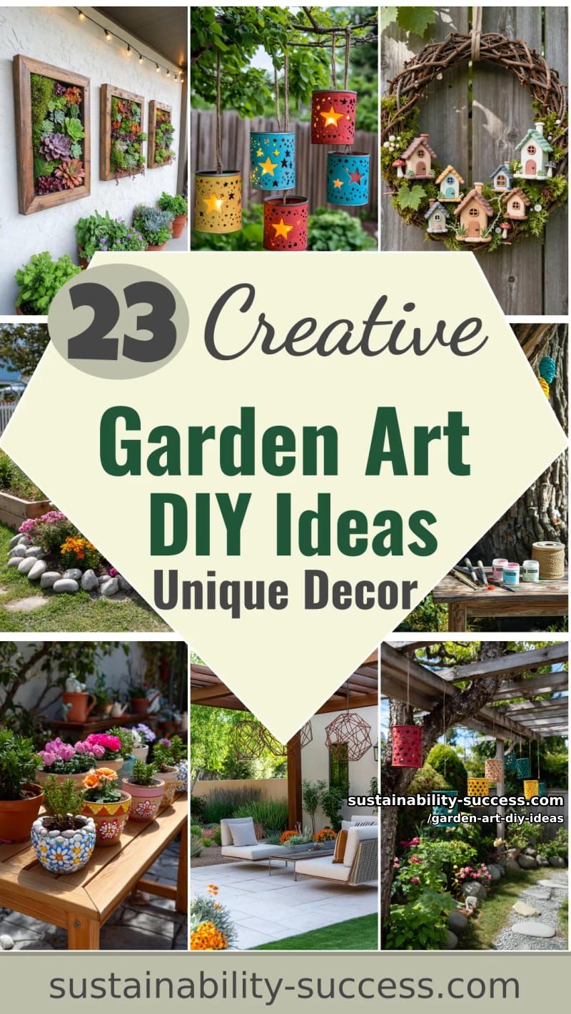 23 Creative Garden Art DIY Ideas for a Unique Outdoor Decor 72 garden art diy ideas - Collage 71