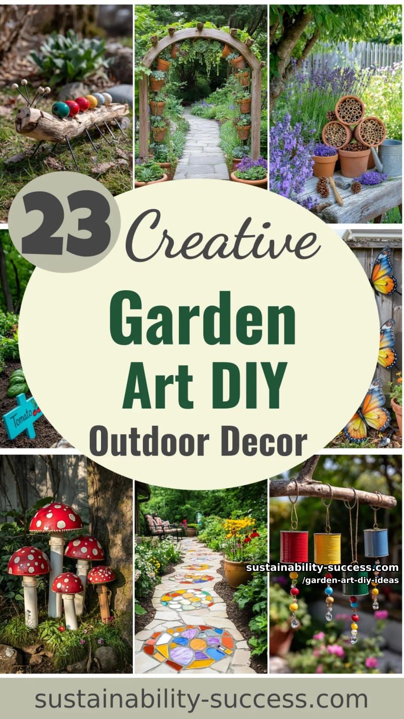 23 Creative Garden Art DIY Ideas for a Unique Outdoor Decor 73 garden art diy ideas - Collage 72