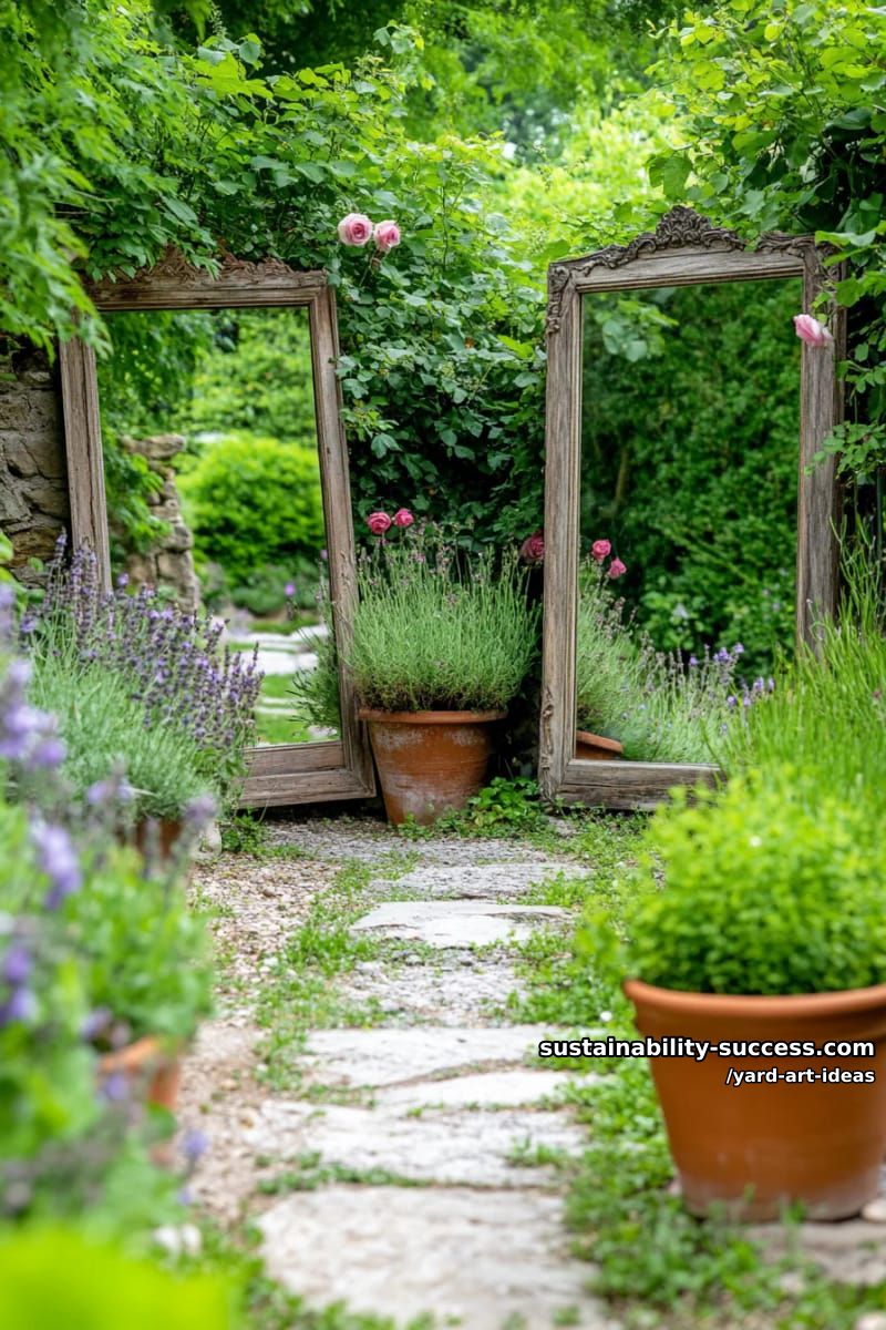 garden mirror installations creating secret optical illusions 1