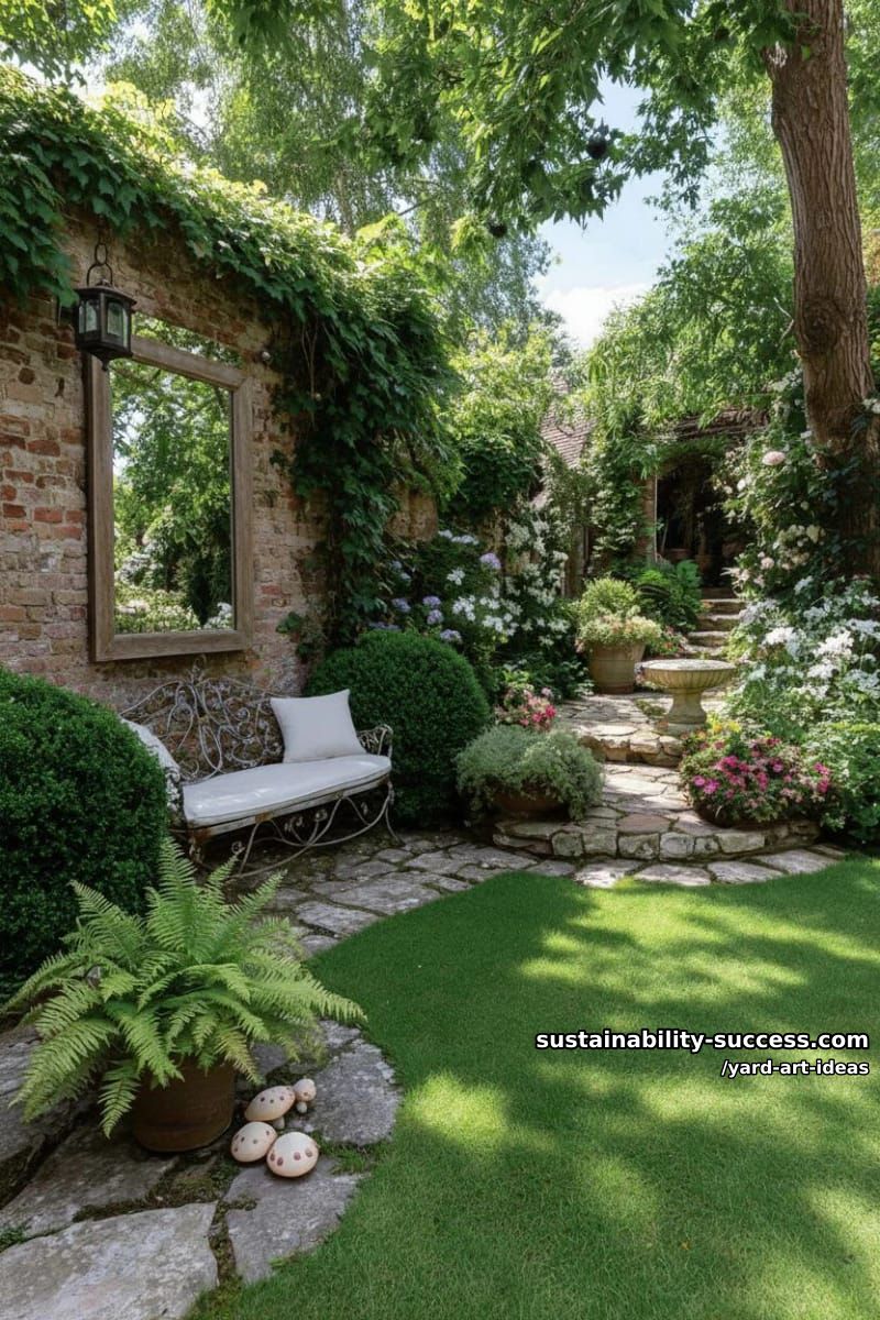 garden mirror installations creating secret optical illusions 1