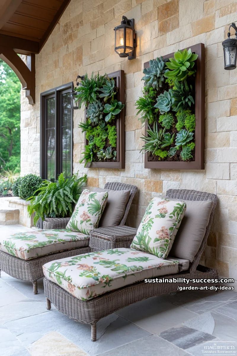 23 Creative Garden Art DIY Ideas for a Unique Outdoor Decor 57 hang framed succulent wall art on outdoor walls for living garden decor. 1