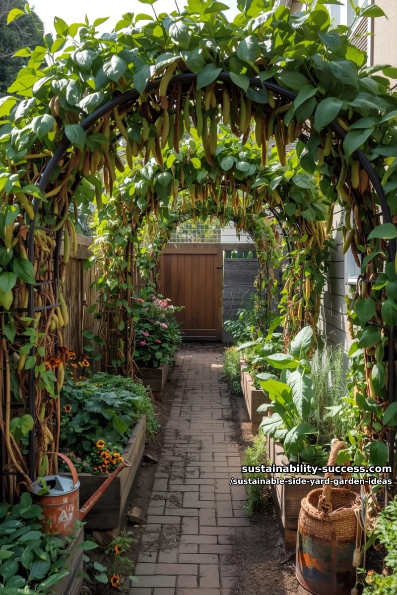 Sustainable Lifestyle Articles 9 living green tunnels using recycled metal arches covered in climbing beans 11