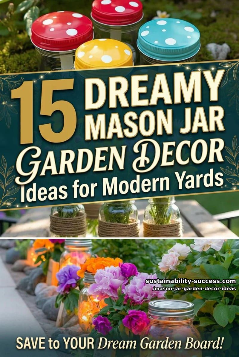 15 Dreamy Mason Jar Garden Decor Ideas for Modern Yards 43 Mason Jar Garden Decor Ideas - Collage 42