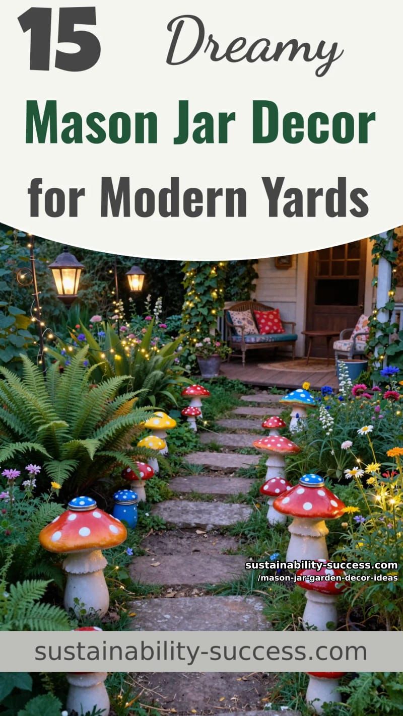 15 Dreamy Mason Jar Garden Decor Ideas for Modern Yards 48 Mason Jar Garden Decor Ideas - Collage 47
