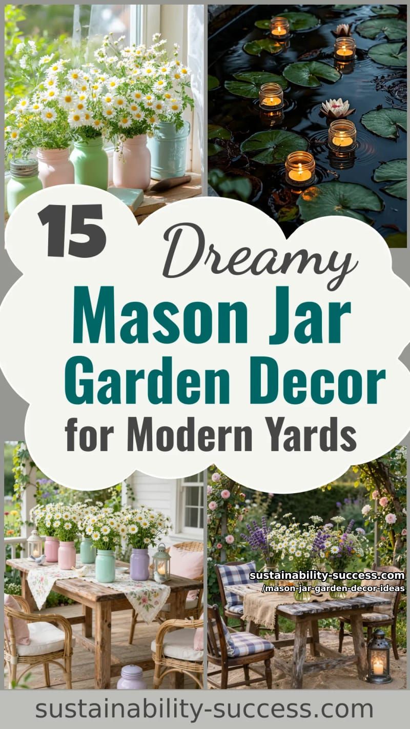 15 Dreamy Mason Jar Garden Decor Ideas for Modern Yards 52 Mason Jar Garden Decor Ideas - Collage 51