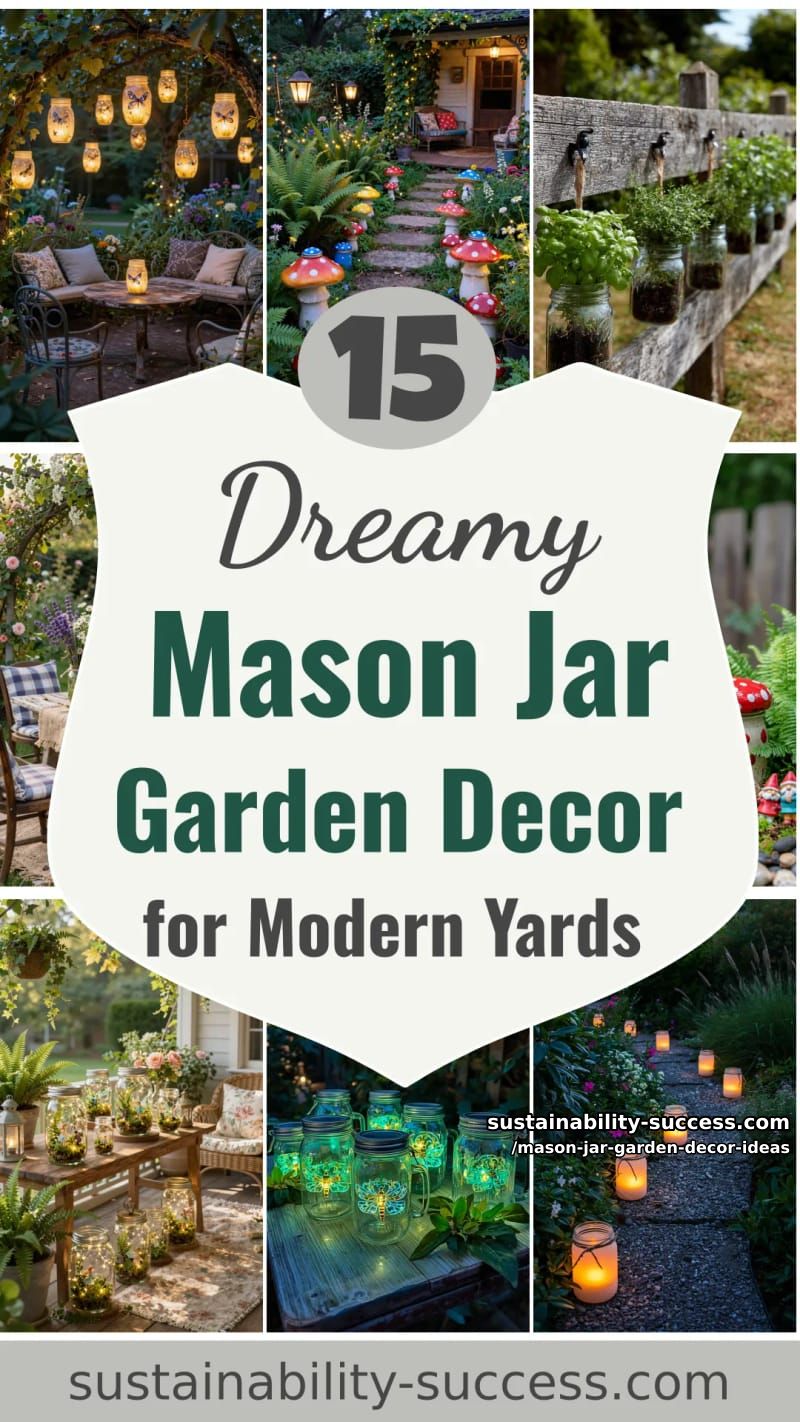 15 Dreamy Mason Jar Garden Decor Ideas for Modern Yards 54 Mason Jar Garden Decor Ideas - Collage 53