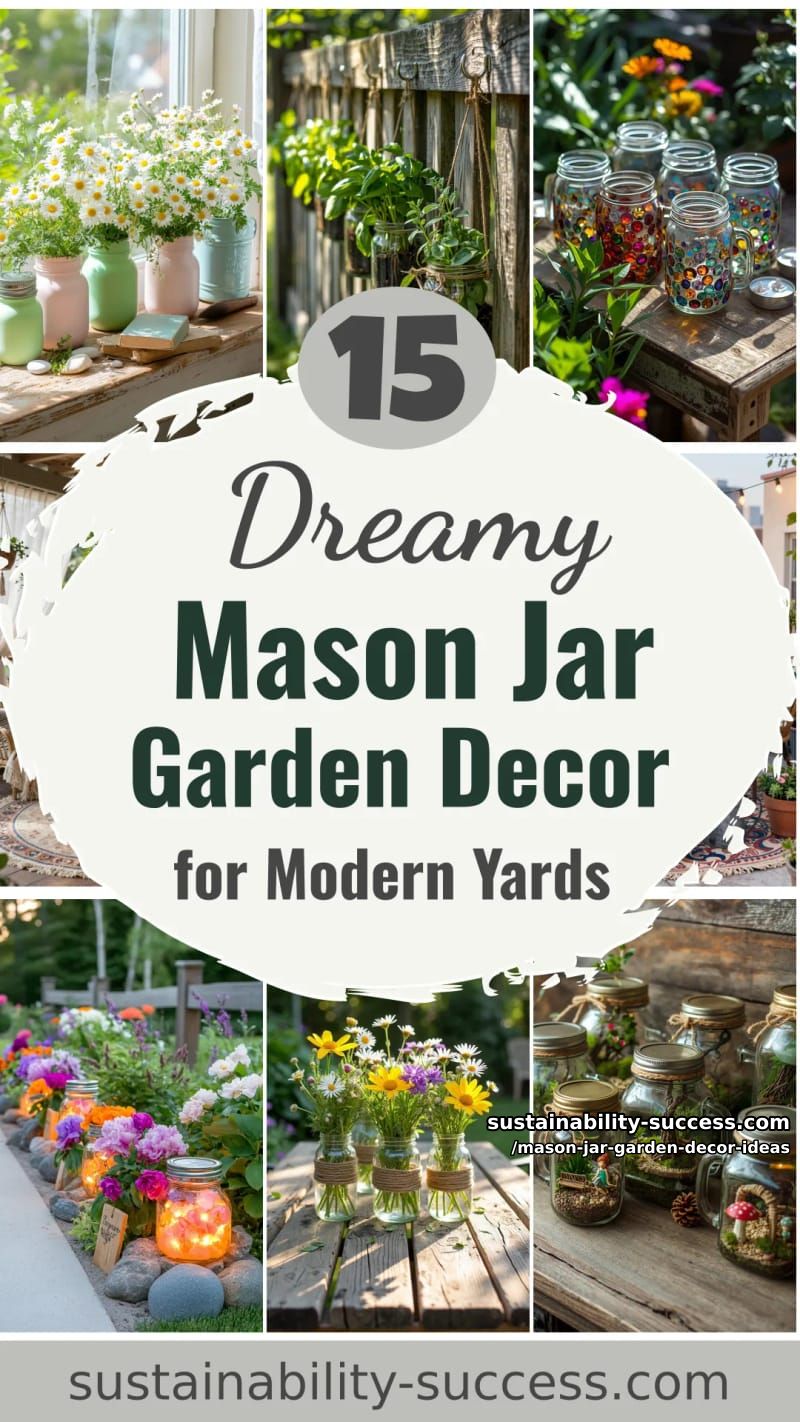 15 Dreamy Mason Jar Garden Decor Ideas for Modern Yards 57 Mason Jar Garden Decor Ideas - Collage 56