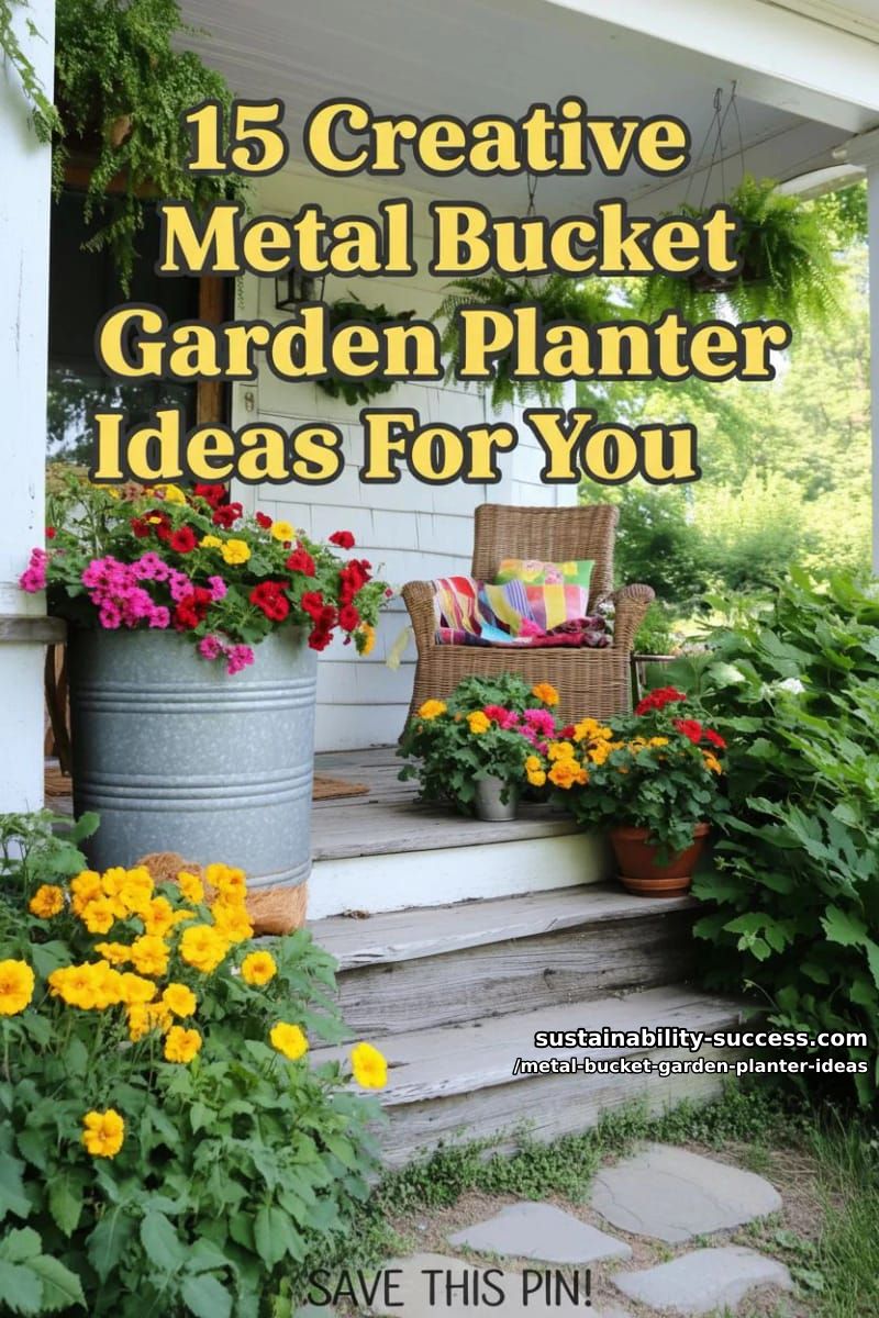 15 Creative Metal Bucket Garden Planter Ideas For Your Outdoor Space 37 Metal Bucket Garden Planter Ideas - Collage 36