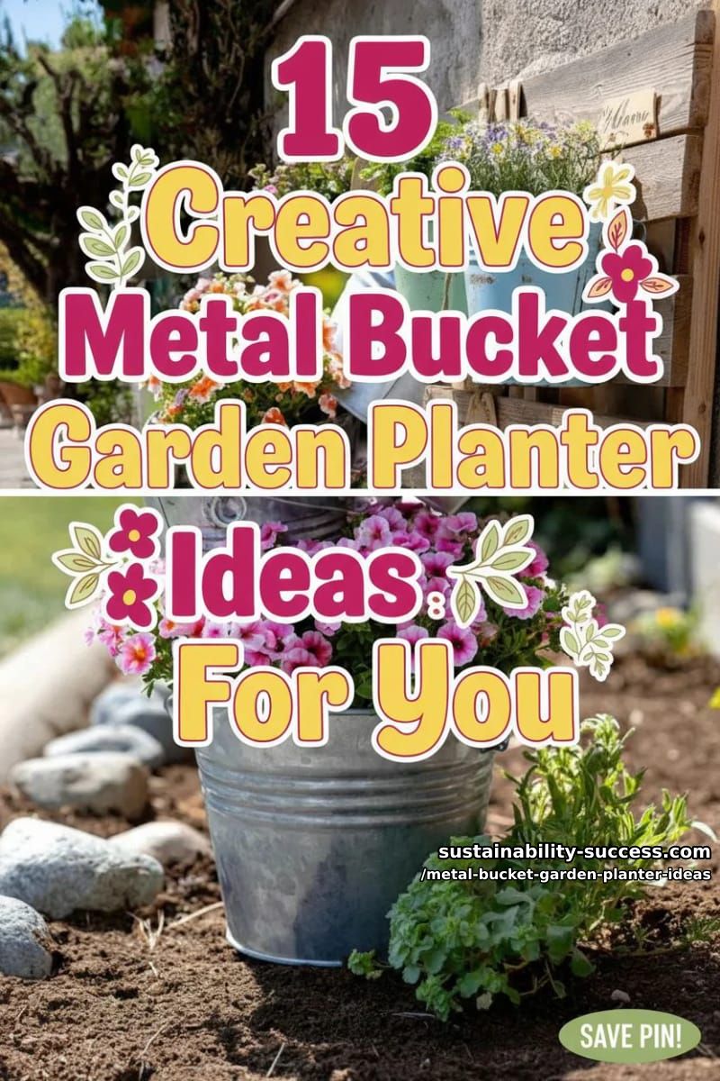 15 Creative Metal Bucket Garden Planter Ideas For Your Outdoor Space 38 Metal Bucket Garden Planter Ideas - Collage 37