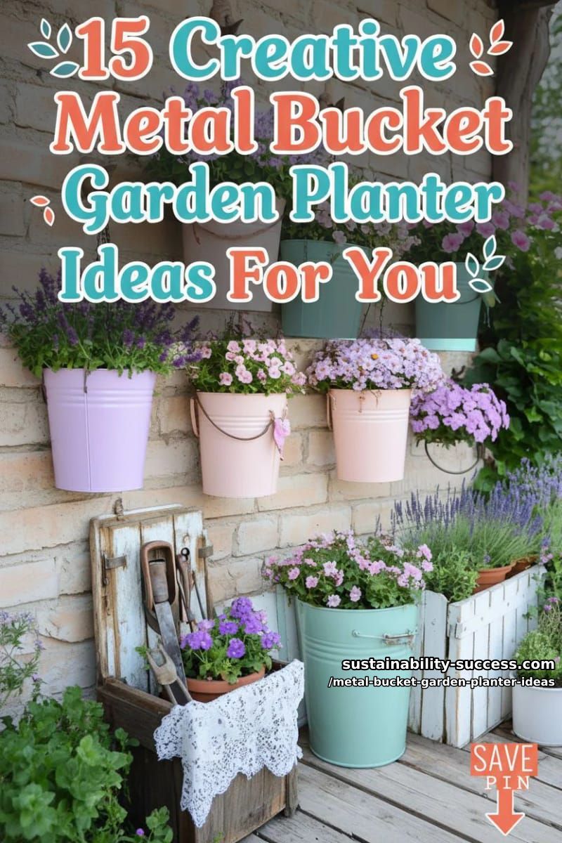 15 Creative Metal Bucket Garden Planter Ideas For Your Outdoor Space 39 Metal Bucket Garden Planter Ideas - Collage 38