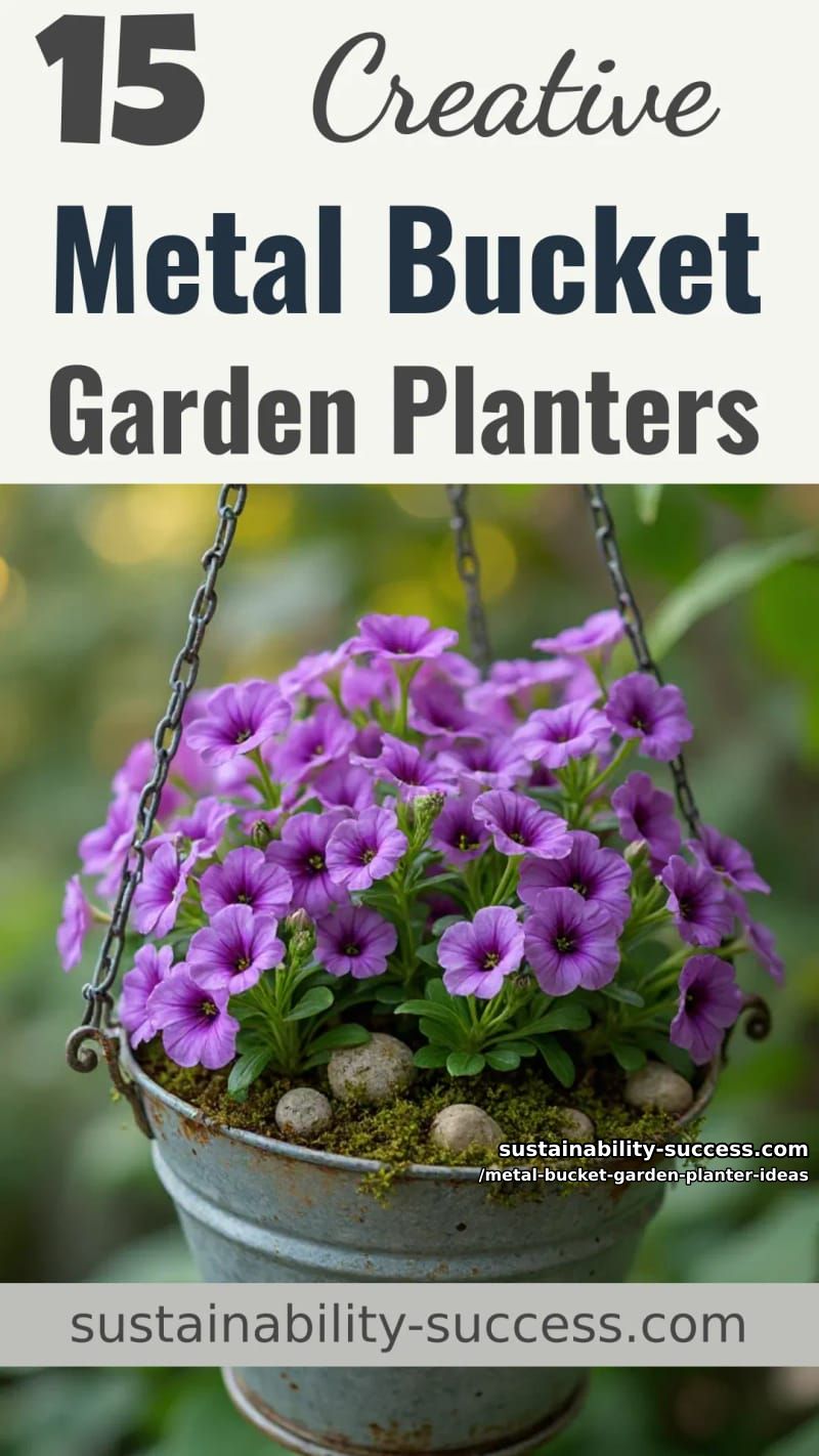 15 Creative Metal Bucket Garden Planter Ideas For Your Outdoor Space 44 Metal Bucket Garden Planter Ideas - Collage 43