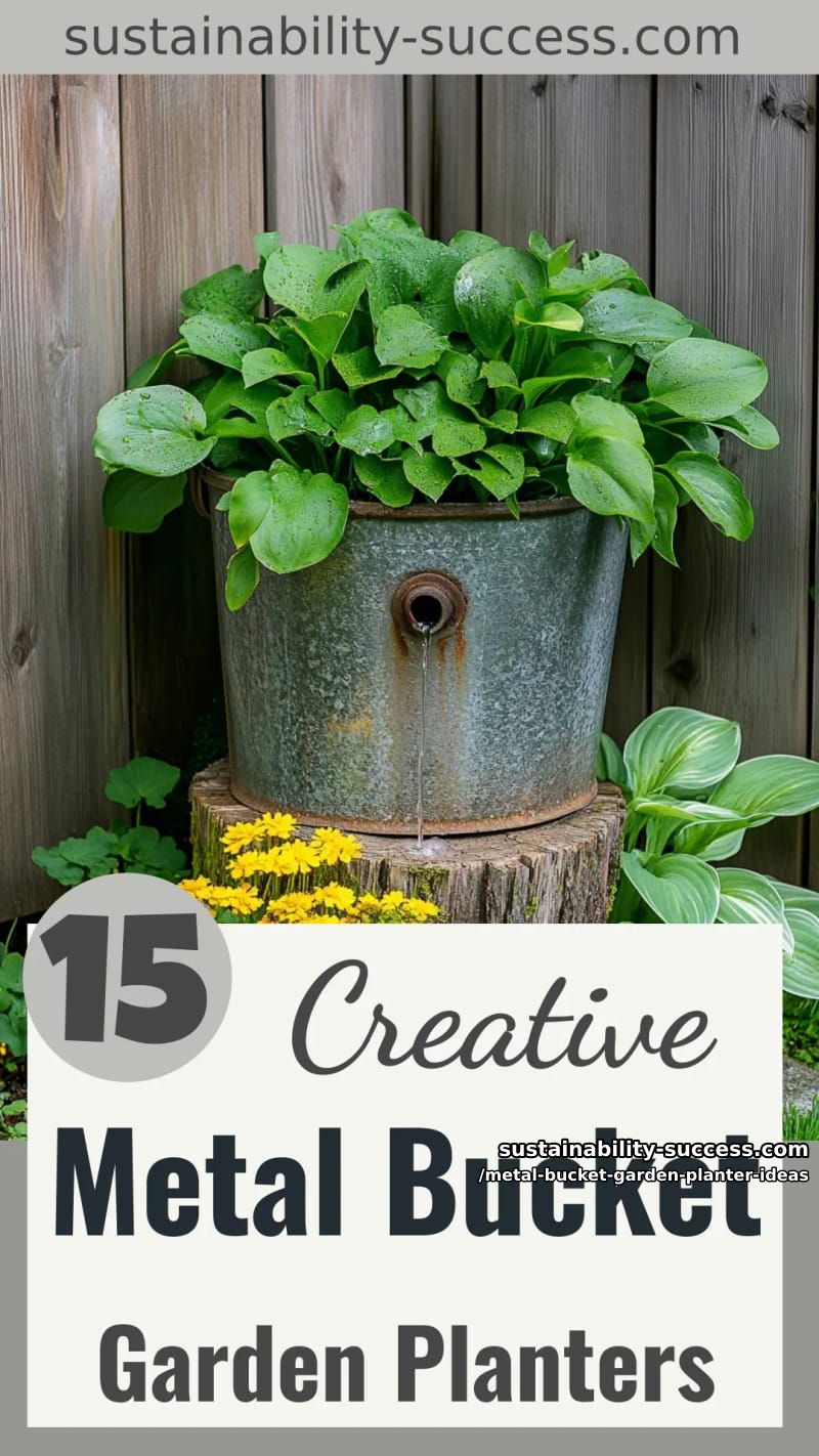 15 Creative Metal Bucket Garden Planter Ideas For Your Outdoor Space 50 Metal Bucket Garden Planter Ideas - Collage 49
