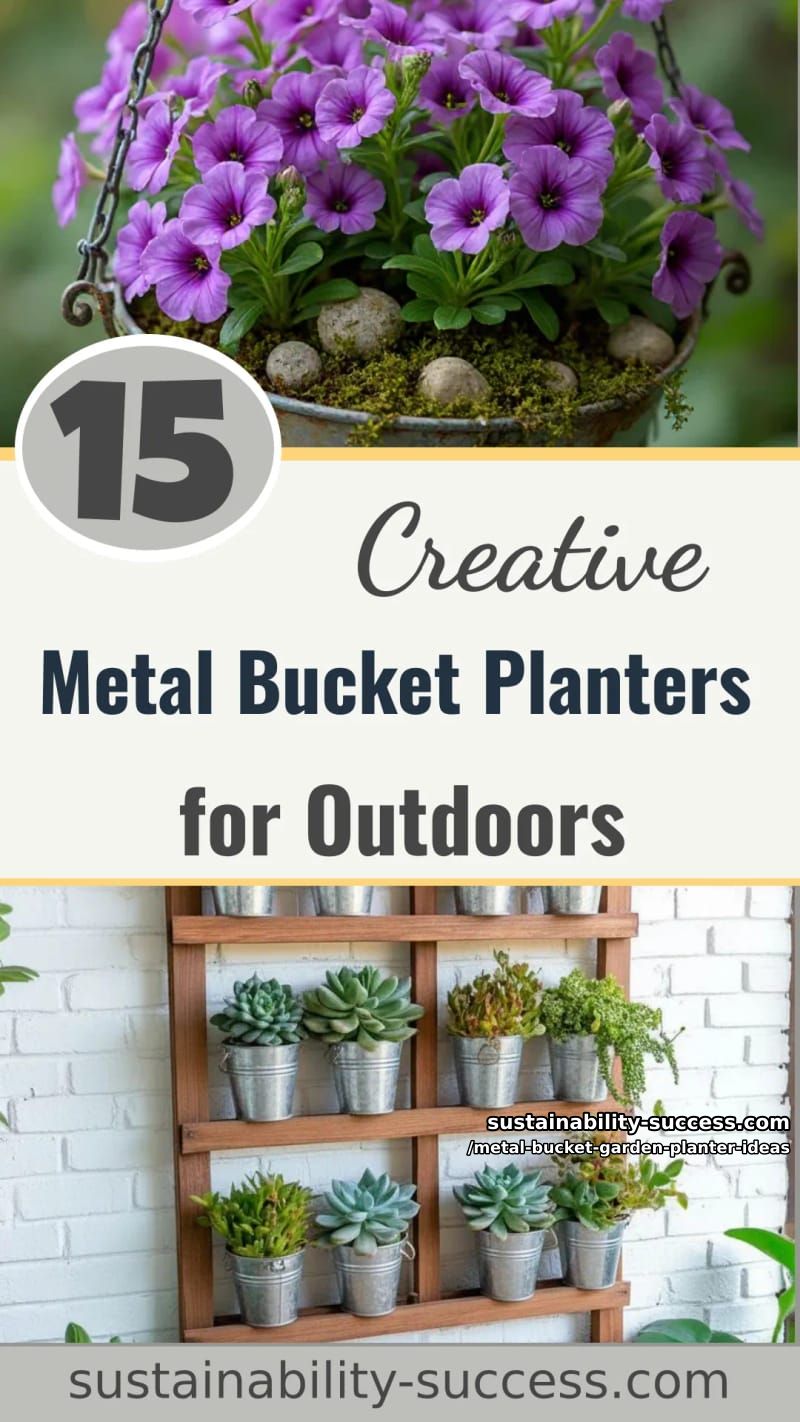 15 Creative Metal Bucket Garden Planter Ideas For Your Outdoor Space 51 Metal Bucket Garden Planter Ideas - Collage 50