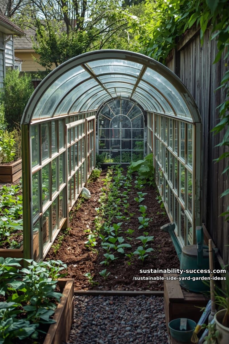 mini greenhouse tunnel using old windows for year-round veggie starts 1
