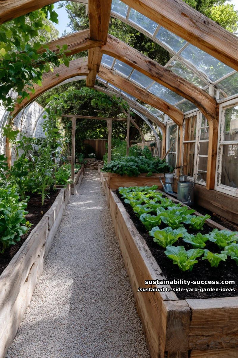 mini greenhouse tunnel using old windows for year-round veggie starts 1