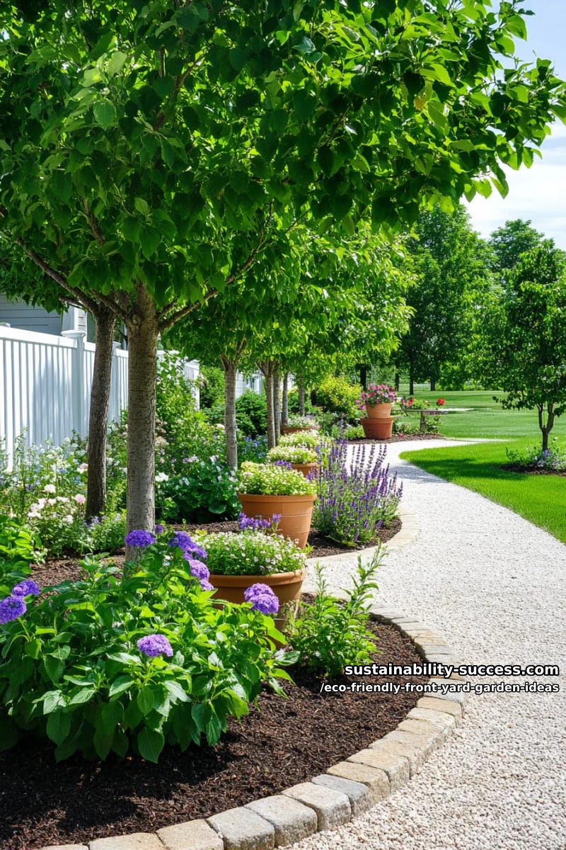 mini orchard of fruit trees paired with aromatic herb underplantings 1