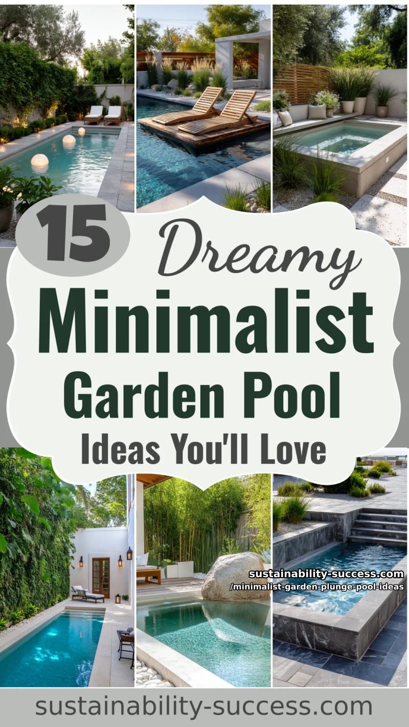 15 Dreamy Minimalist Garden Plunge Pool Ideas You'll Love 52 Minimalist Garden Plunge Pool Ideas - Collage 51