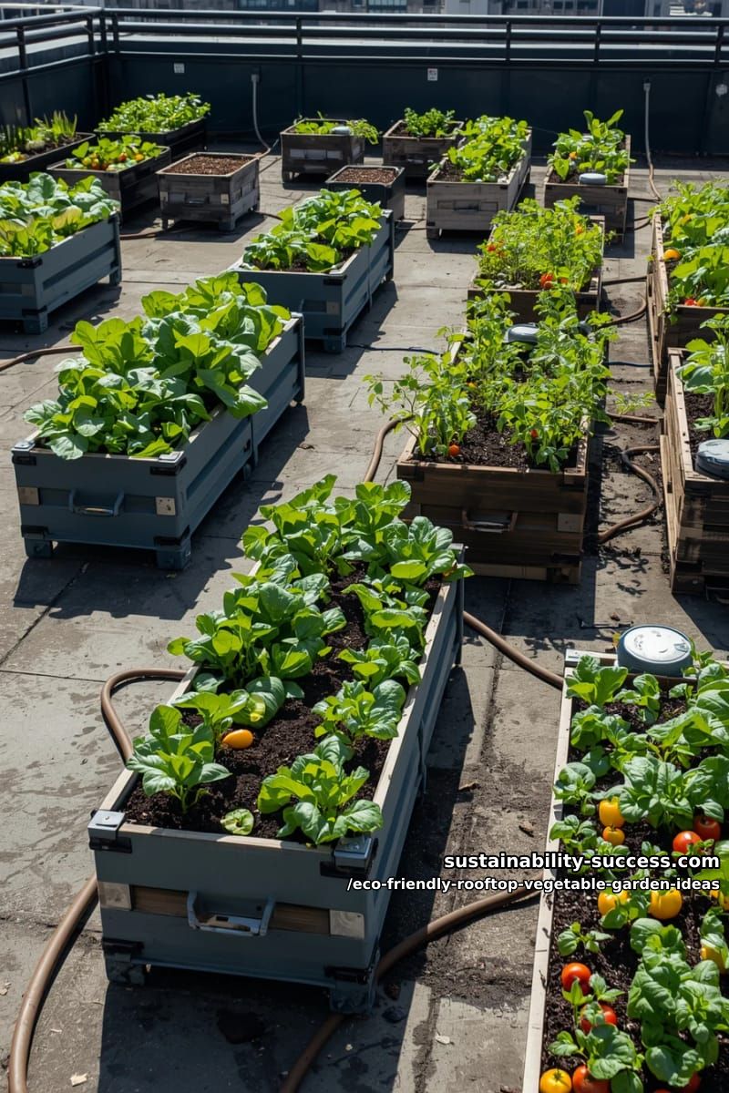 modular container garden with moveable pots for seasonal crop rotation 1