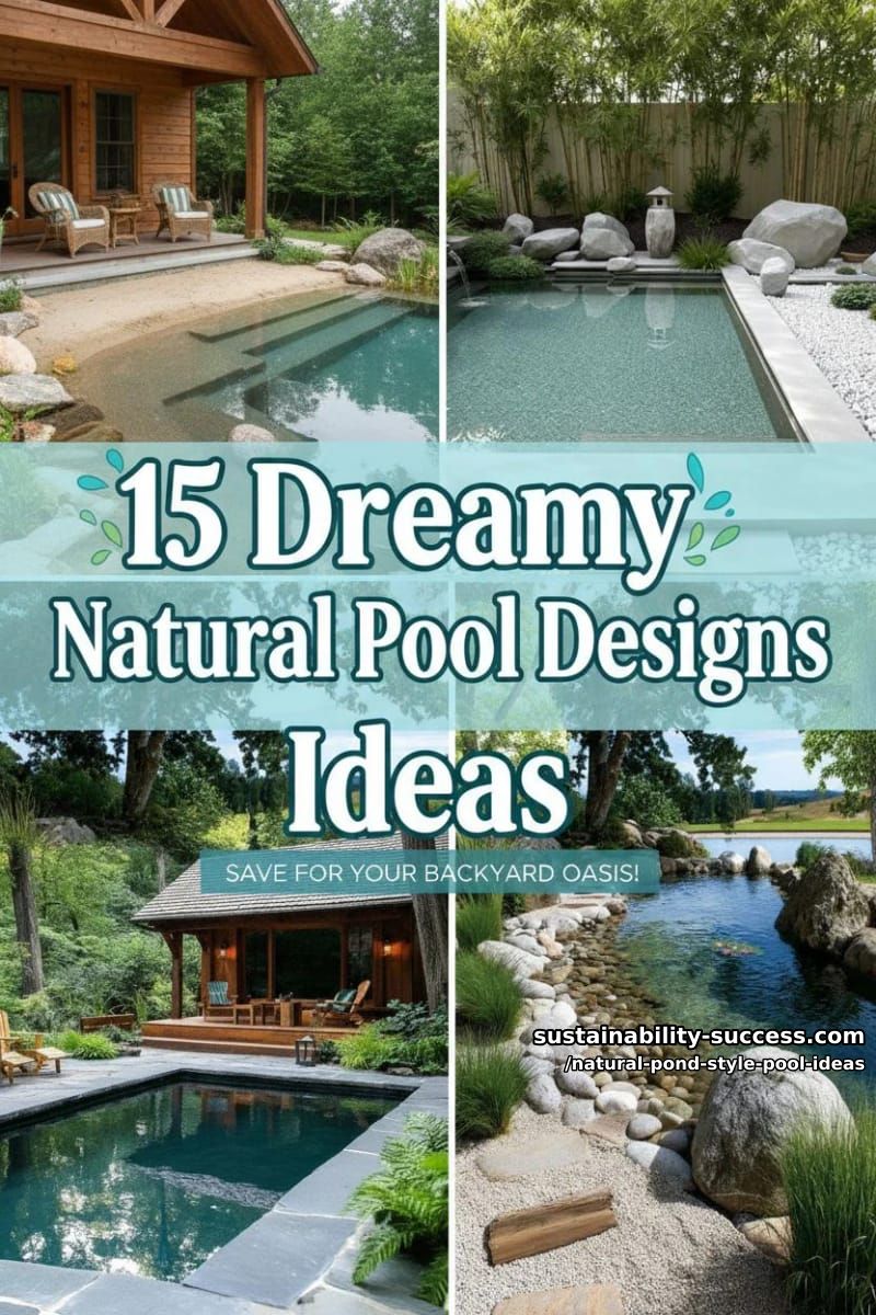 15 Dreamy Natural Pool Designs for Modern Outdoor Spaces 34 Natural Pond Style Pool Ideas - Collage 33