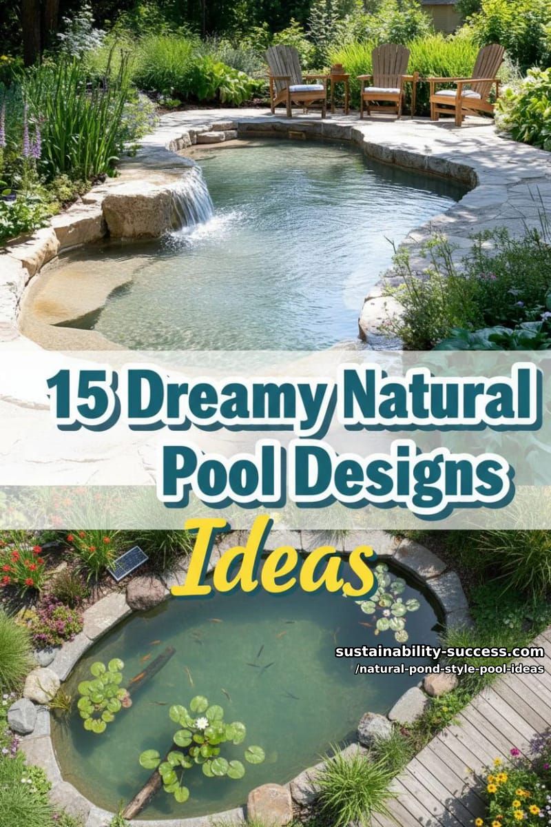 15 Dreamy Natural Pool Designs for Modern Outdoor Spaces 35 Natural Pond Style Pool Ideas - Collage 34
