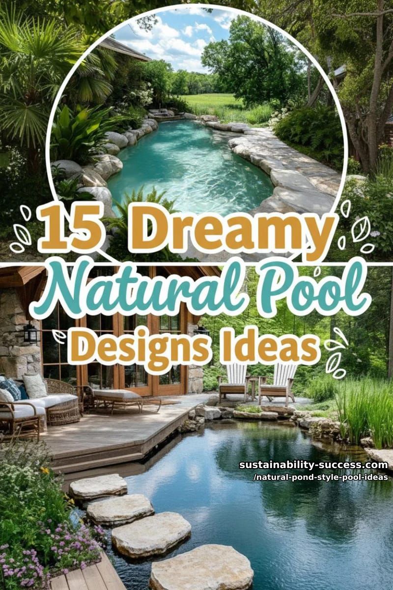 15 Dreamy Natural Pool Designs for Modern Outdoor Spaces 37 Natural Pond Style Pool Ideas - Collage 36