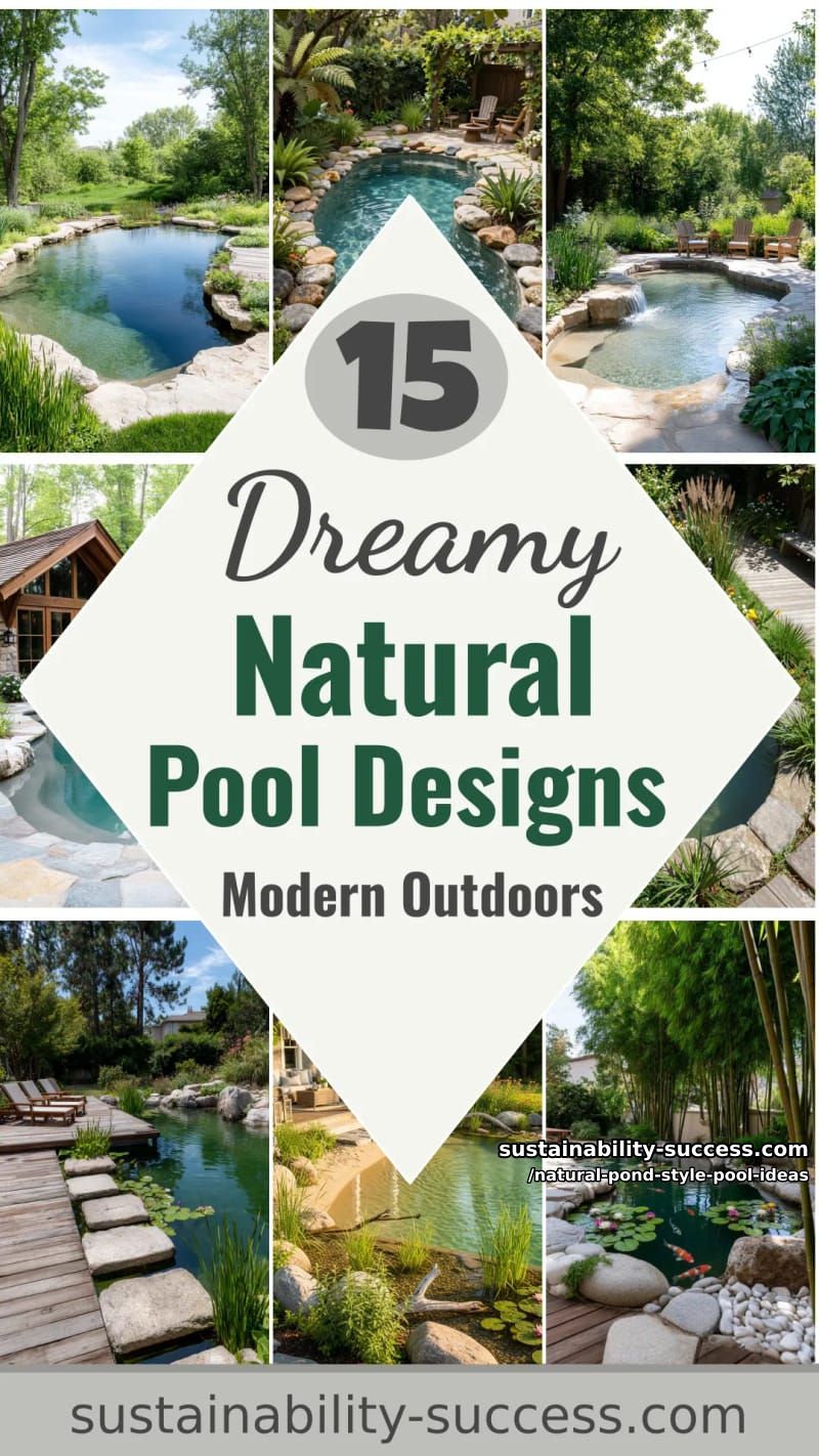 15 Dreamy Natural Pool Designs for Modern Outdoor Spaces 41 Natural Pond Style Pool Ideas - Collage 40