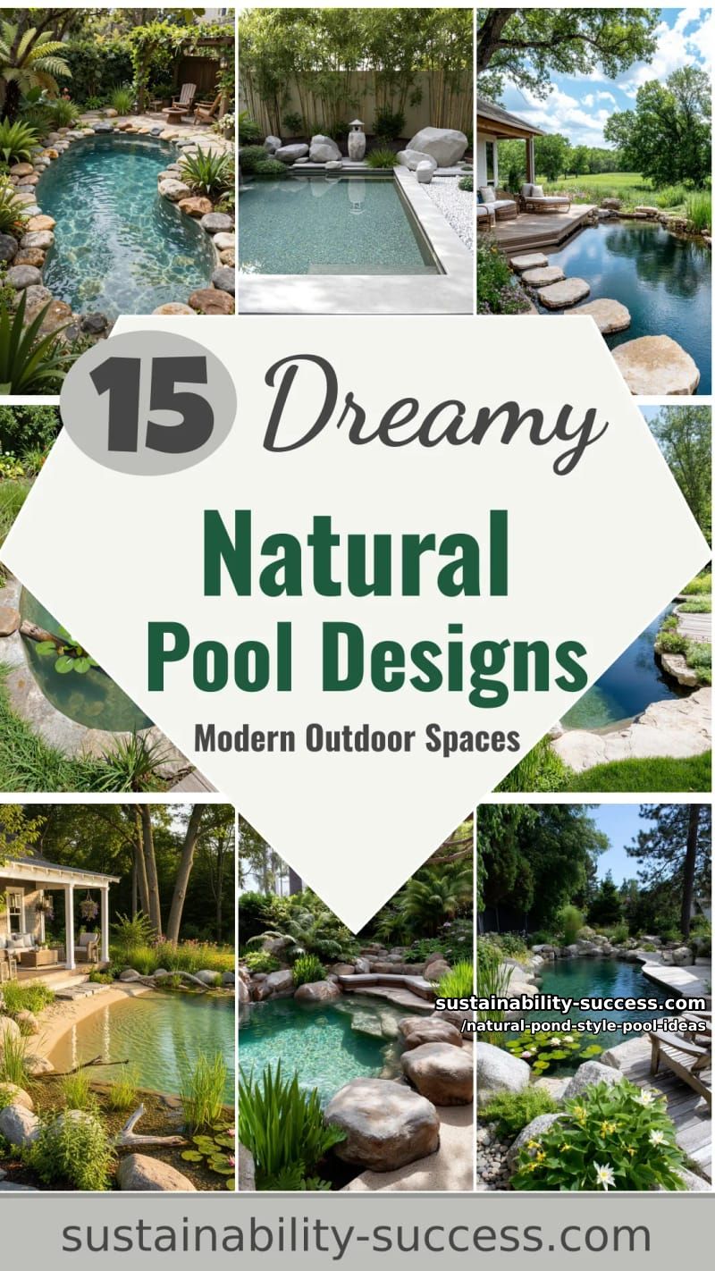 15 Dreamy Natural Pool Designs for Modern Outdoor Spaces 42 Natural Pond Style Pool Ideas - Collage 41