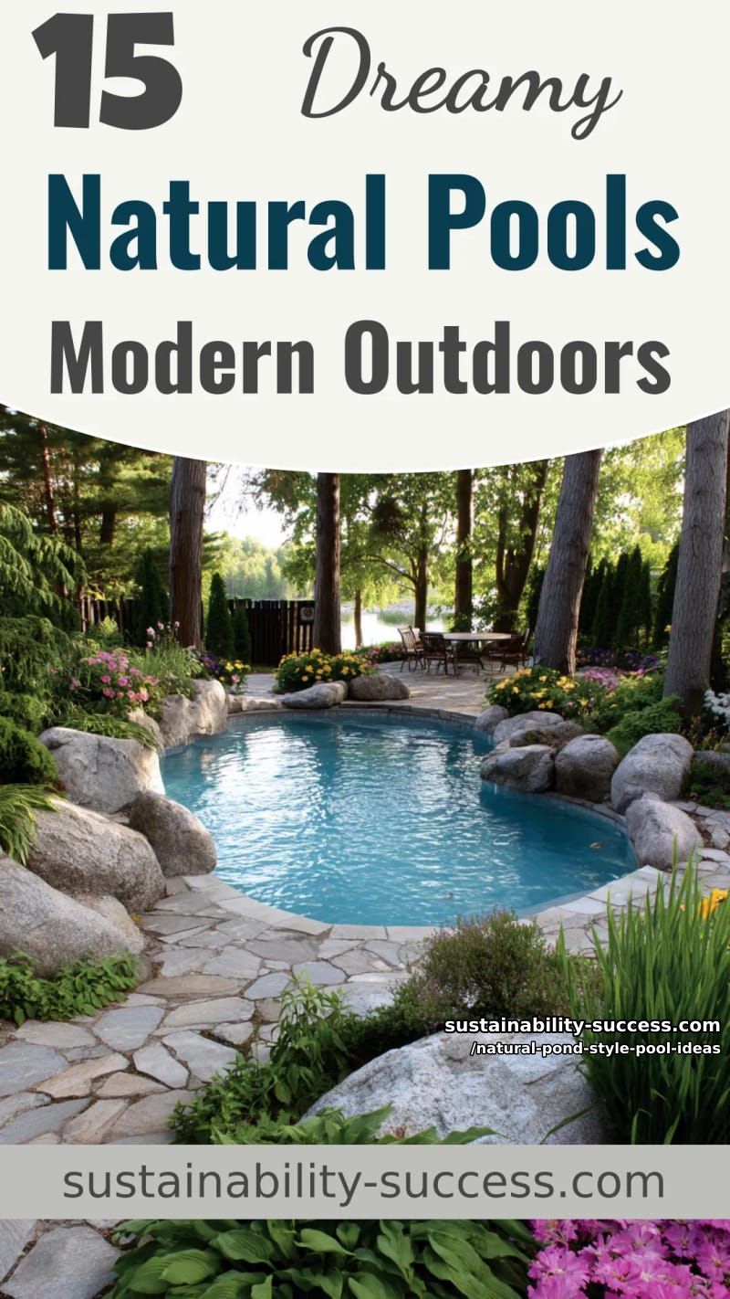 15 Dreamy Natural Pool Designs for Modern Outdoor Spaces 43 Natural Pond Style Pool Ideas - Collage 42