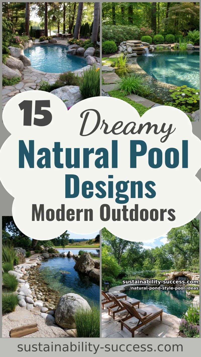 15 Dreamy Natural Pool Designs for Modern Outdoor Spaces 45 Natural Pond Style Pool Ideas - Collage 44