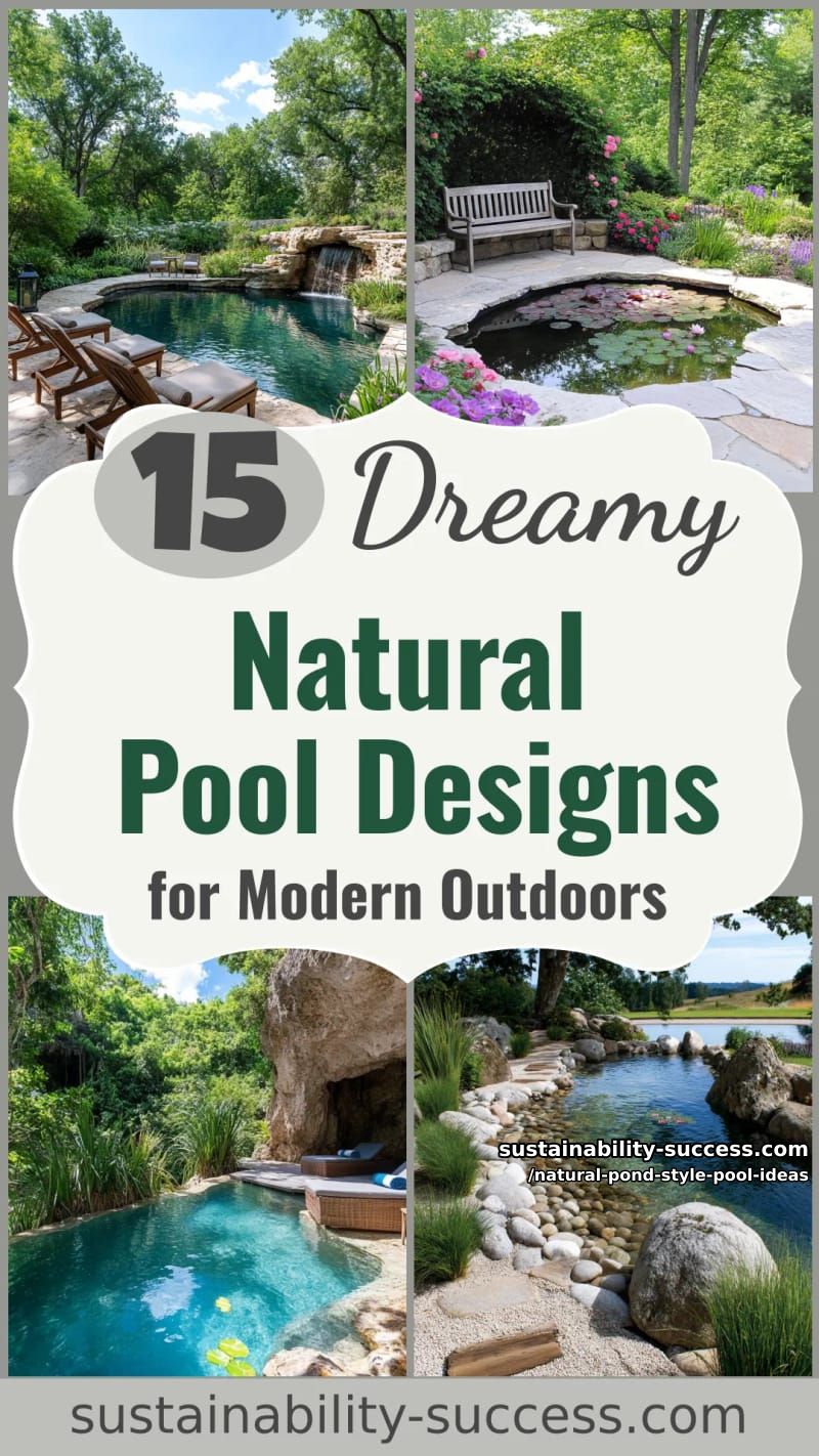 15 Dreamy Natural Pool Designs for Modern Outdoor Spaces 46 Natural Pond Style Pool Ideas - Collage 45