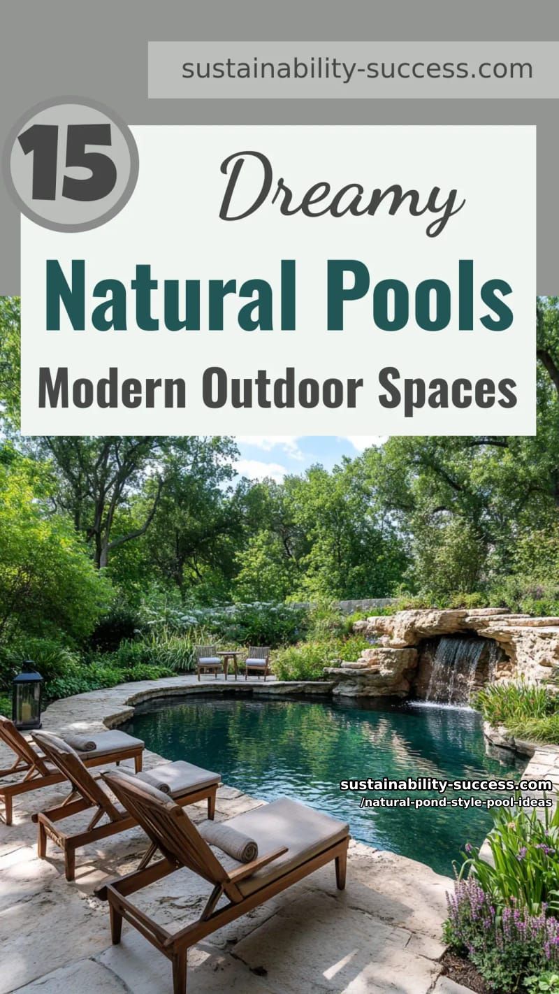 15 Dreamy Natural Pool Designs for Modern Outdoor Spaces 48 Natural Pond Style Pool Ideas - Collage 47
