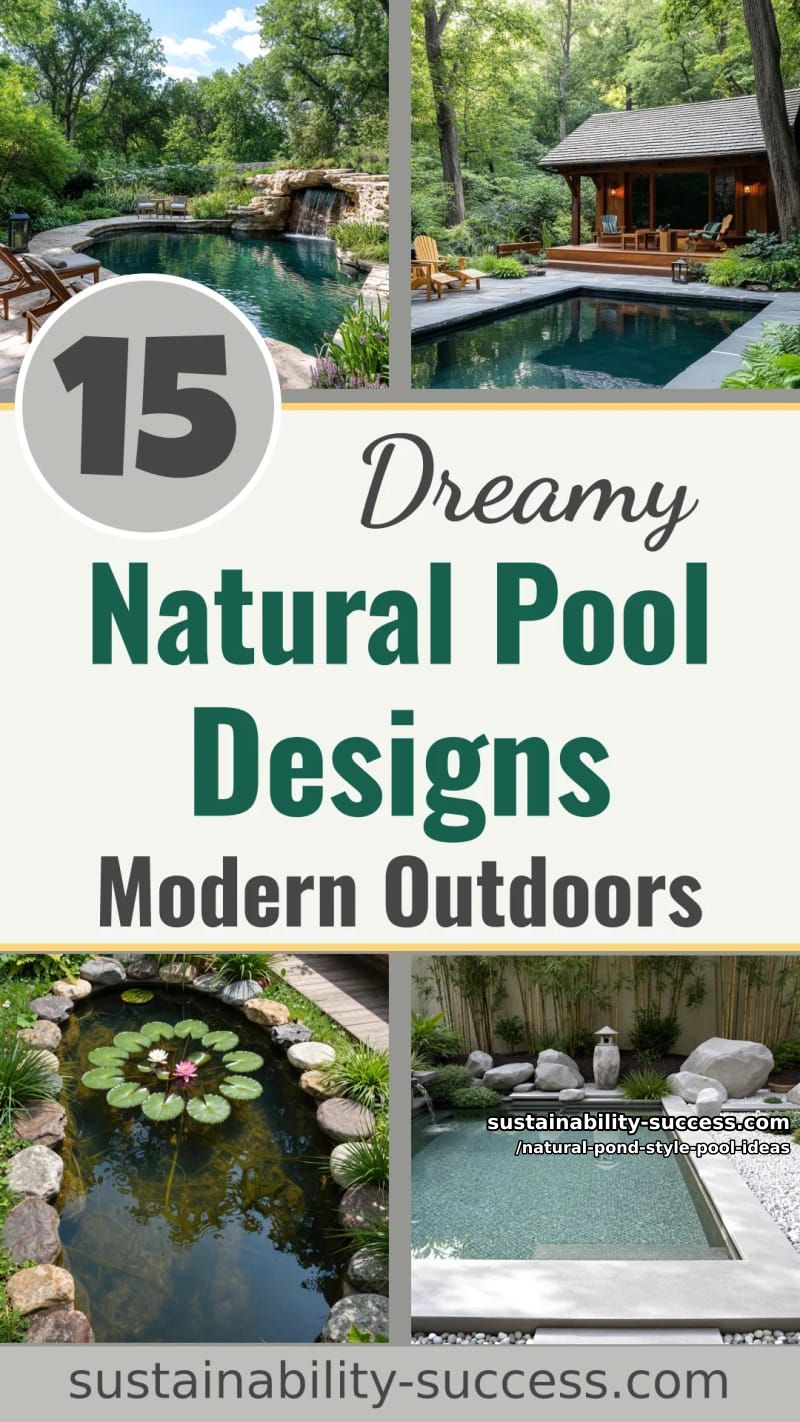 15 Dreamy Natural Pool Designs for Modern Outdoor Spaces 50 Natural Pond Style Pool Ideas - Collage 49