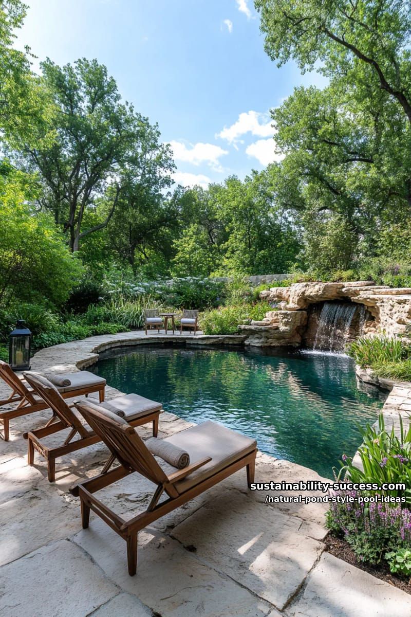 natural pool design featuring hidden grotto and fern-covered banks 1