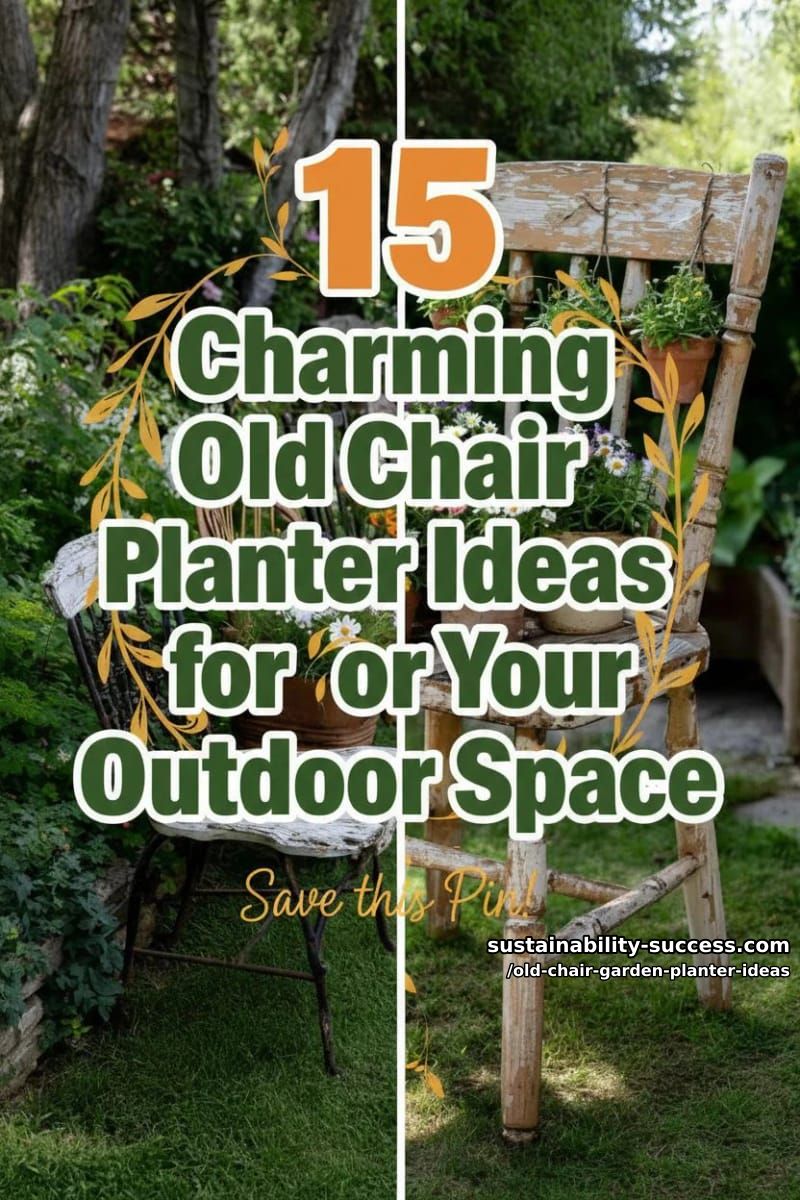 15 Charming Old Chair Planter Ideas for Your Outdoor Space 40 Old Chair Garden Planter Ideas - Collage 39