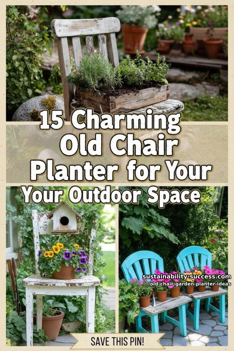 15 Charming Old Chair Planter Ideas for Your Outdoor Space 41 Old Chair Garden Planter Ideas - Collage 40