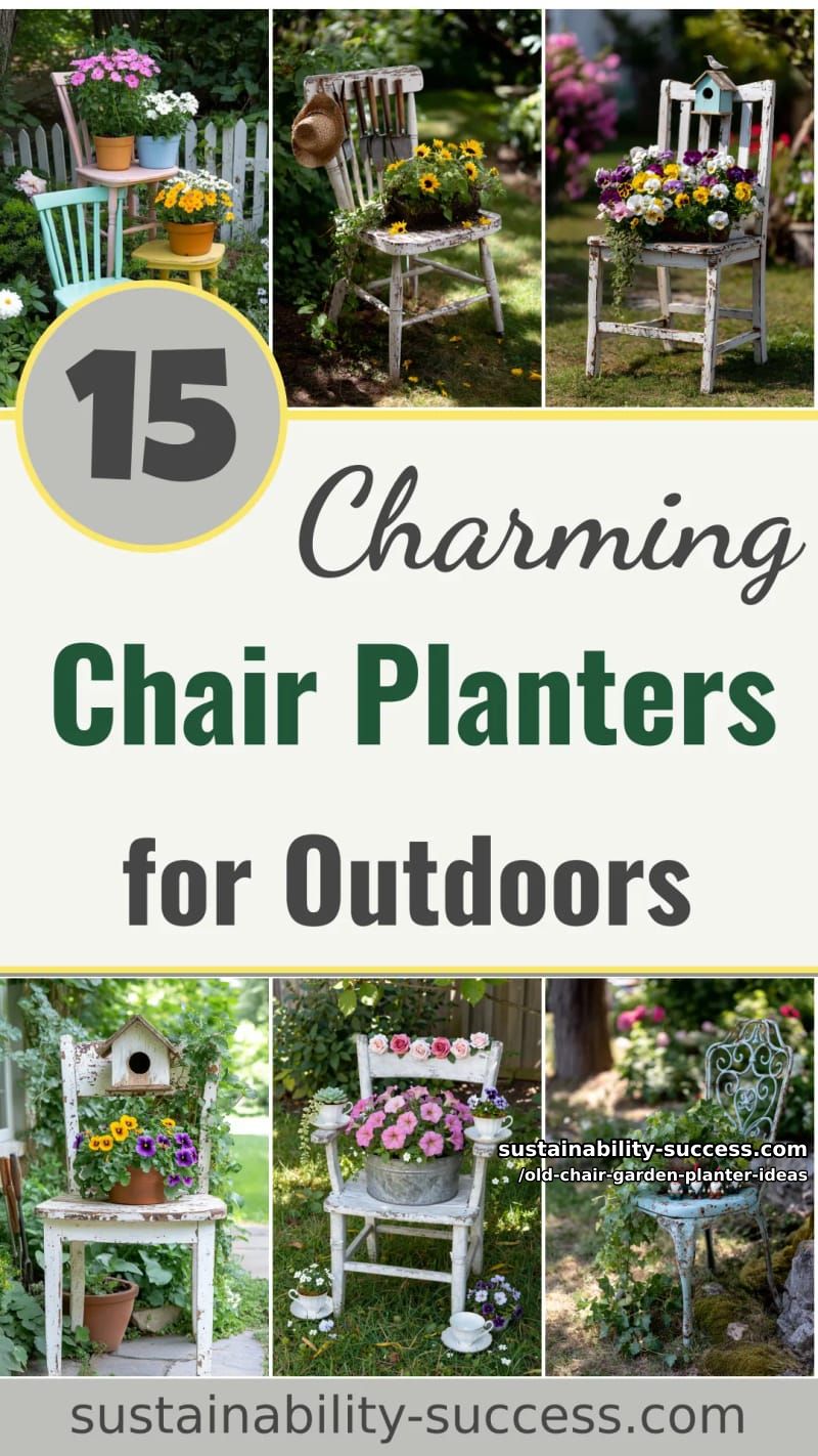 15 Charming Old Chair Planter Ideas for Your Outdoor Space 49 Old Chair Garden Planter Ideas - Collage 48