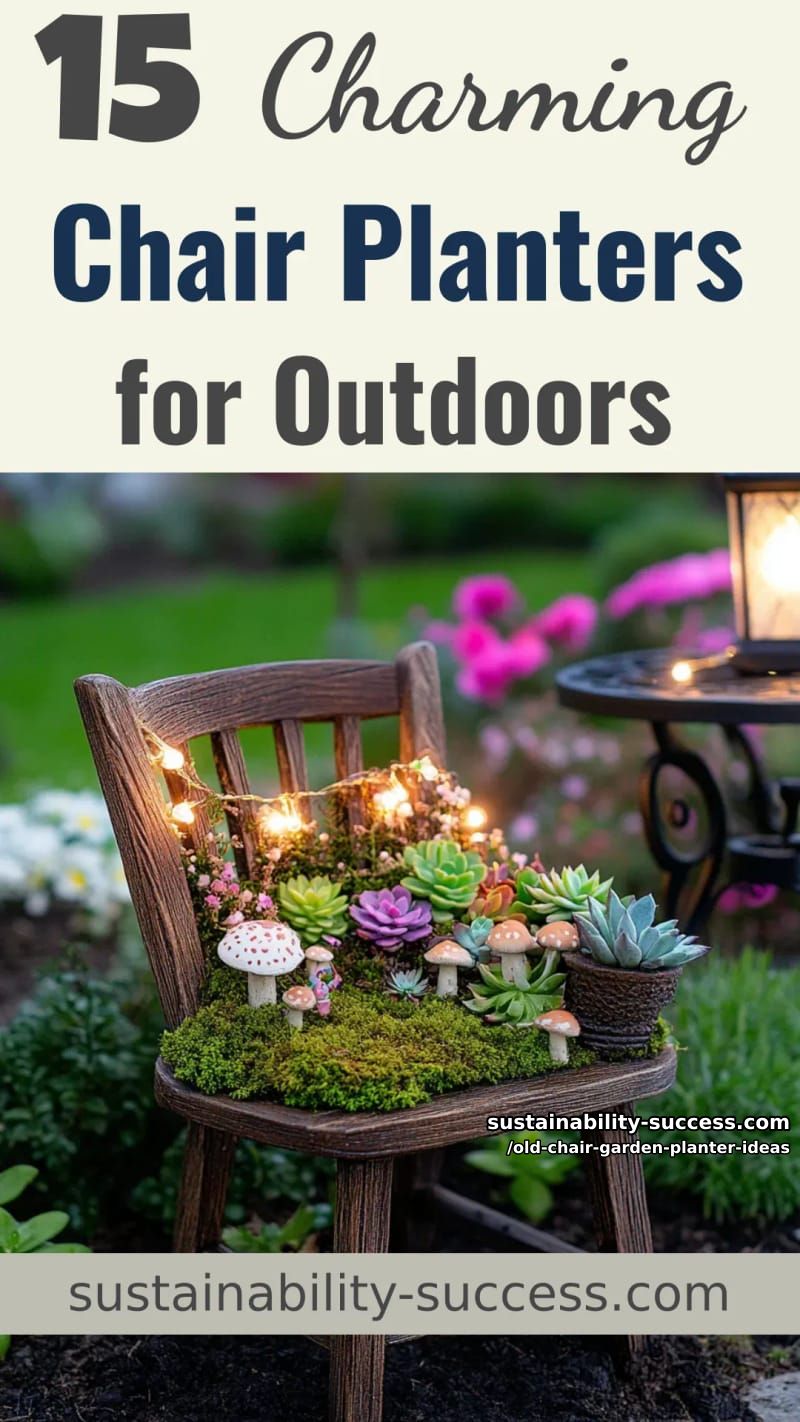 15 Charming Old Chair Planter Ideas for Your Outdoor Space 50 Old Chair Garden Planter Ideas - Collage 49