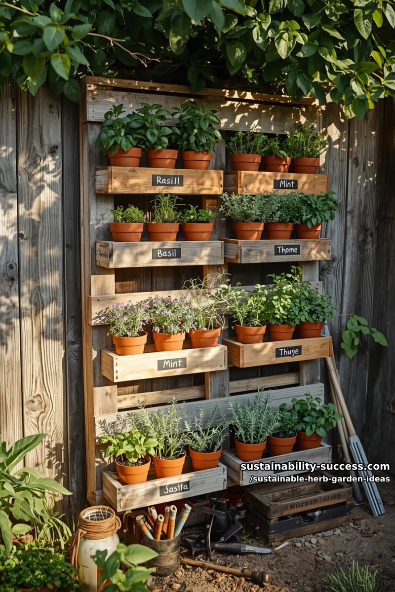 Sustainable Lifestyle Articles 10 pallet wall herb garden with chalkboard labels for sustainable charm 5