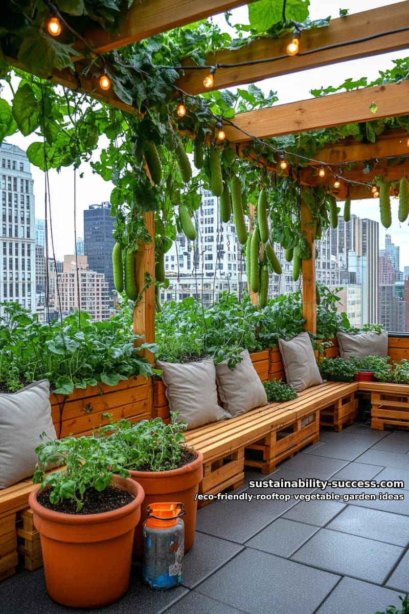 perimeter trellis for climbing beans and cucumbers doubling as privacy screen 1