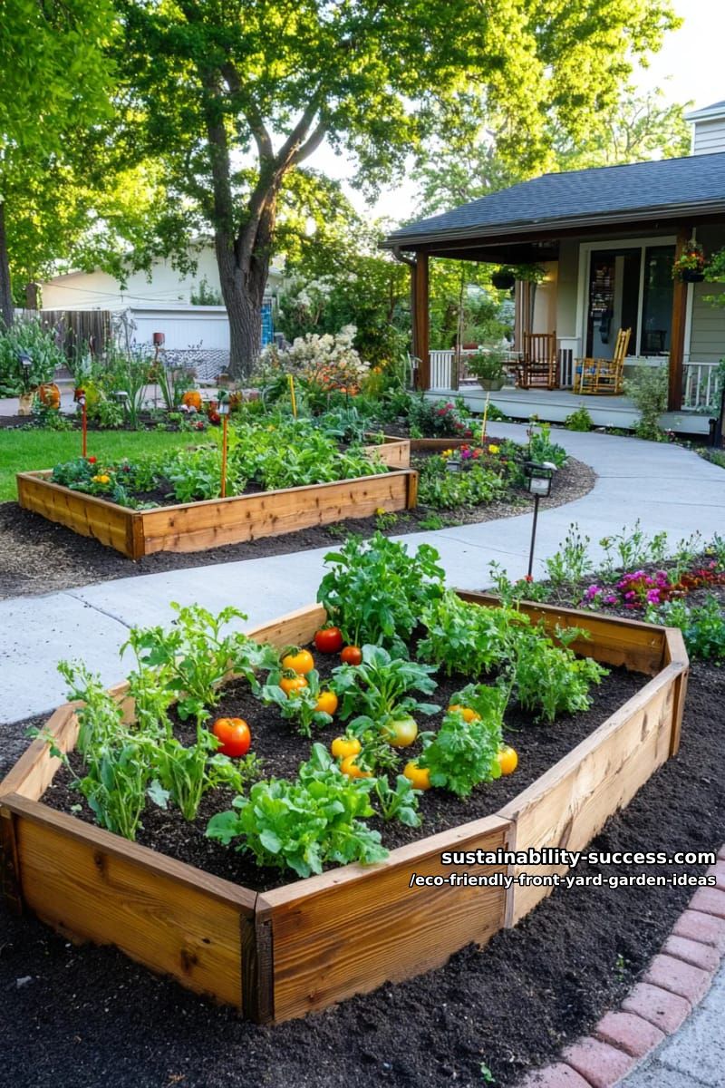 raised vegetable beds bordered with reclaimed wood for sustainable backyard gardening 1