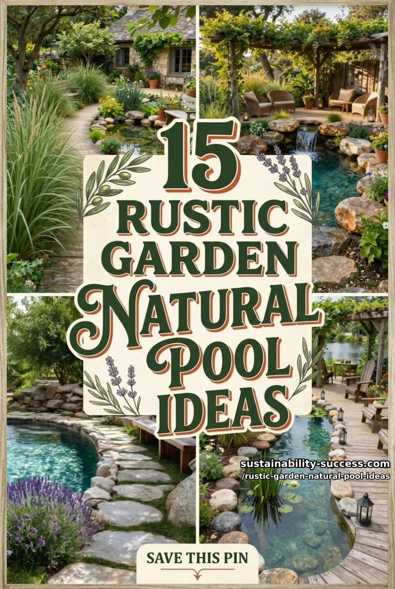 15 Rustic Garden Natural Pool Ideas for a Serene Outdoor Escape 37 Rustic Garden Natural Pool Ideas - Collage 36