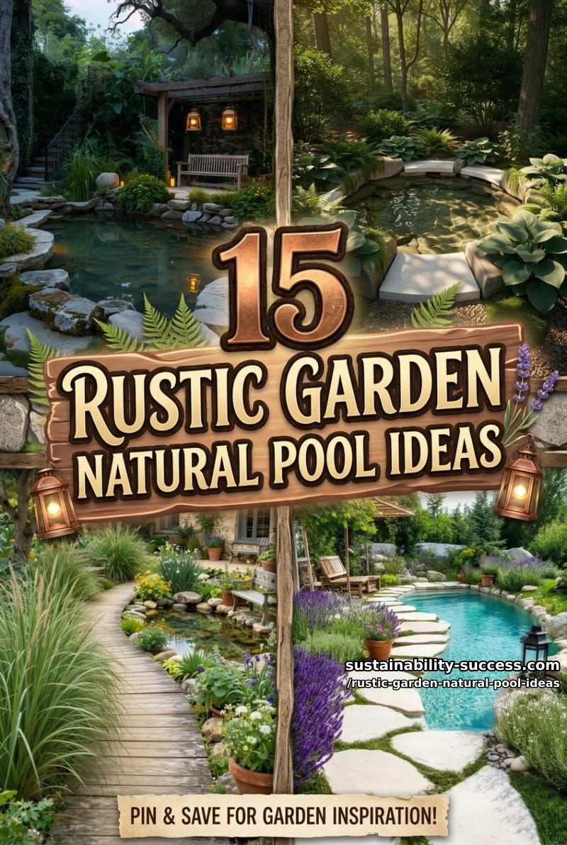 15 Rustic Garden Natural Pool Ideas for a Serene Outdoor Escape 40 Rustic Garden Natural Pool Ideas - Collage 39