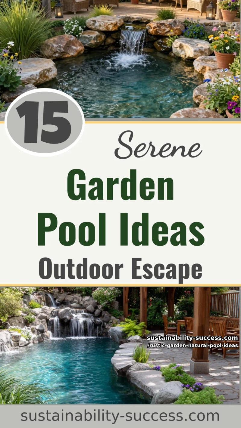 15 Rustic Garden Natural Pool Ideas for a Serene Outdoor Escape 43 Rustic Garden Natural Pool Ideas - Collage 42