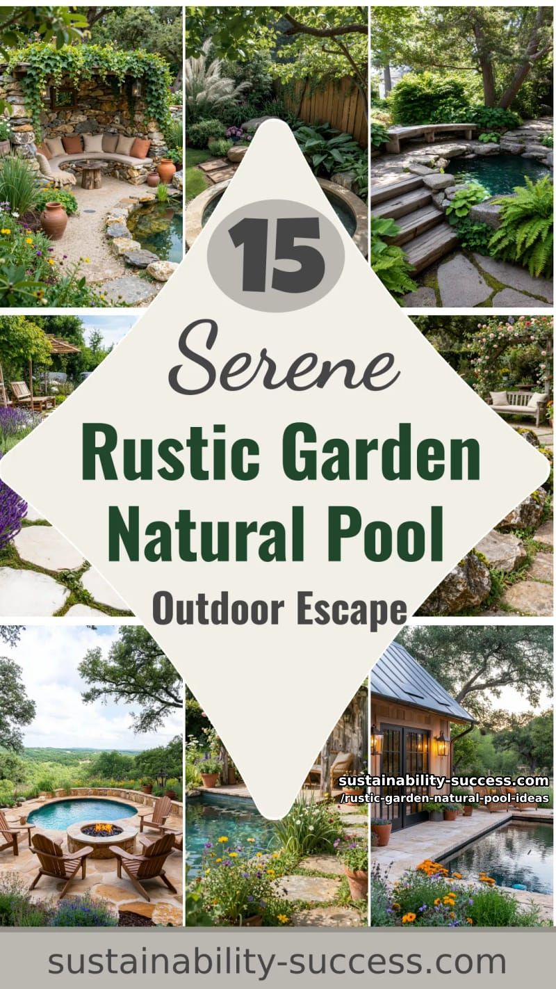 15 Rustic Garden Natural Pool Ideas for a Serene Outdoor Escape 44 Rustic Garden Natural Pool Ideas - Collage 43