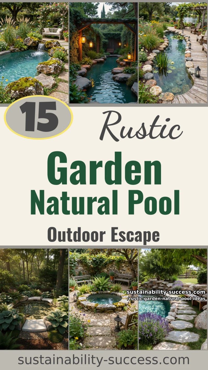15 Rustic Garden Natural Pool Ideas for a Serene Outdoor Escape 45 Rustic Garden Natural Pool Ideas - Collage 44